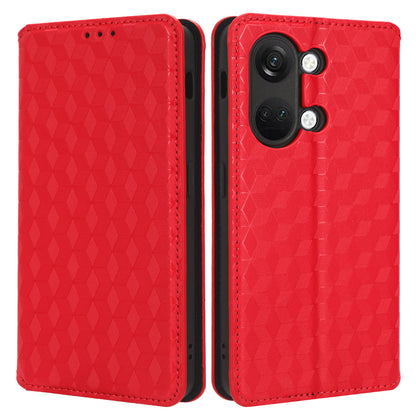 For OnePlus Nord 3 5G / Ace 2V Imprinted Rhombus Pattern PU Leather Phone Cover Stand Phone Wallet Case