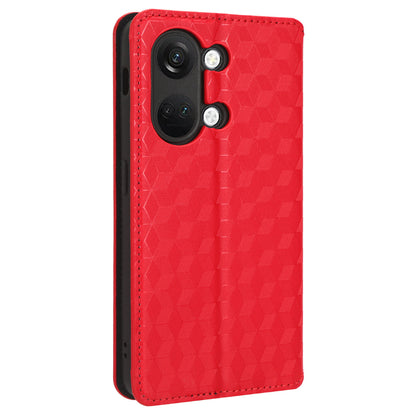 For OnePlus Nord 3 5G / Ace 2V Imprinted Rhombus Pattern PU Leather Phone Cover Stand Phone Wallet Case