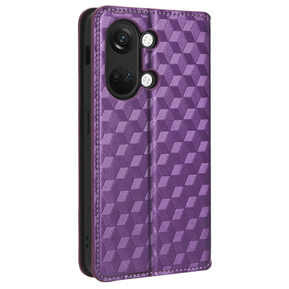 For OnePlus Nord 3 5G / Ace 2V Imprinted Rhombus Pattern PU Leather Phone Cover Stand Phone Wallet Case