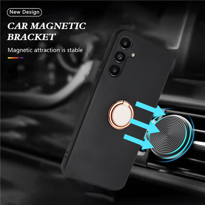 For Samsung Galaxy A24 4G Phone TPU Case with Ring Kickstand Matte Cover Support Car Magnet Mount