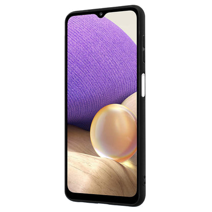 For Samsung Galaxy A32 5G / M32 5G Mirror-like Ring Kickstand Fingerprint Free TPU Case Matte Phone Cover