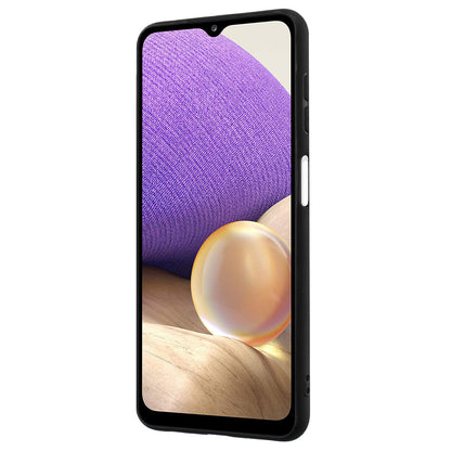 Matte Phone Cover for Samsung Galaxy A32 4G (EU Version) Drop-proof Mirror-like Ring Kickstand TPU Case