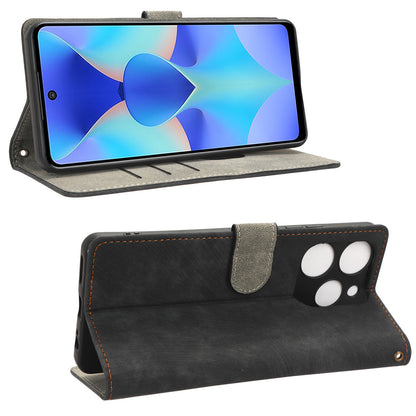 For Tecno Spark 10 Pro KI7 Mobile Phone Cover Stand Case PU Leather RFID Blocking Wallet with Strap