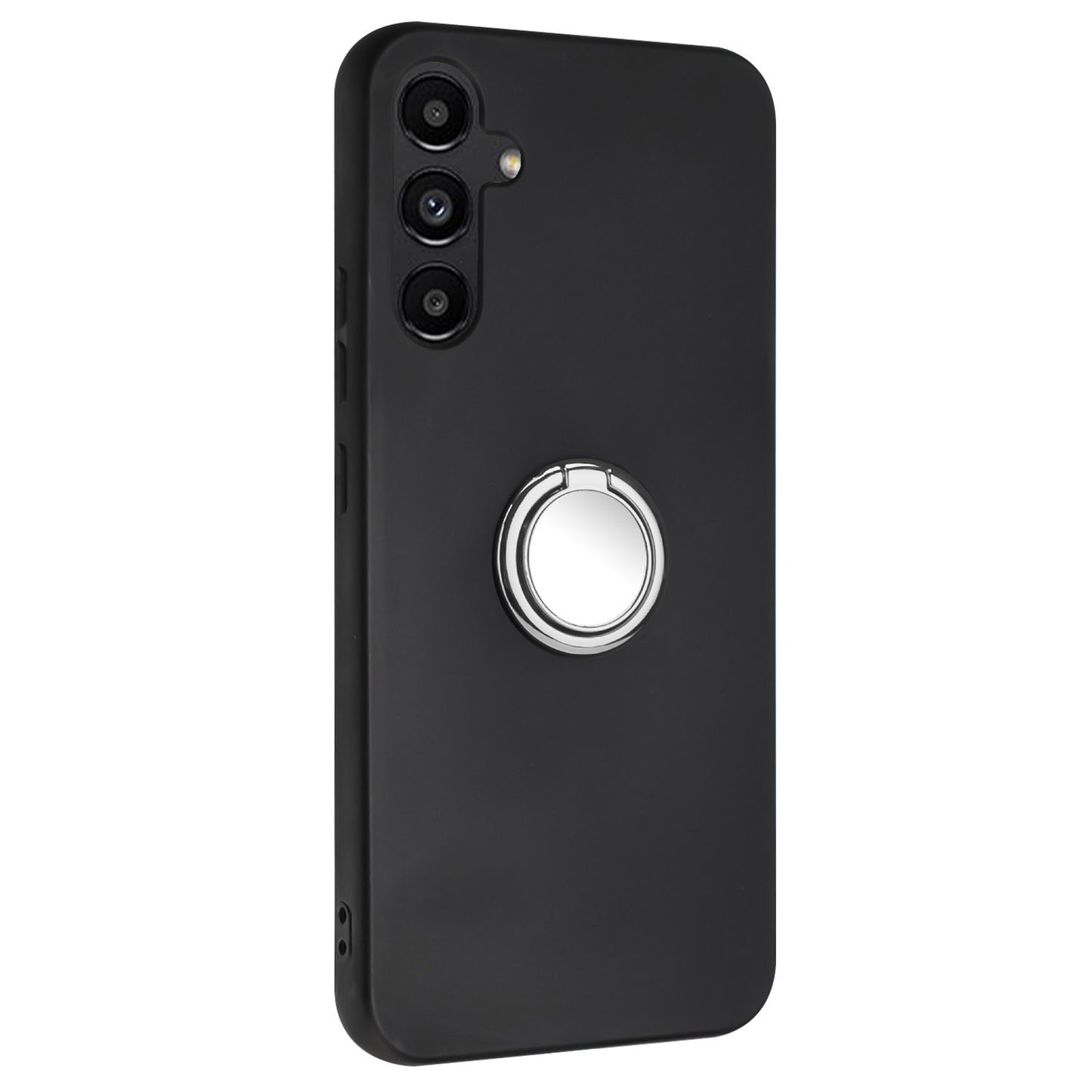 Protective Shell for Samsung Galaxy A34 5G , Mirror-like Ring Kickstand Case Matte TPU Phone Cover