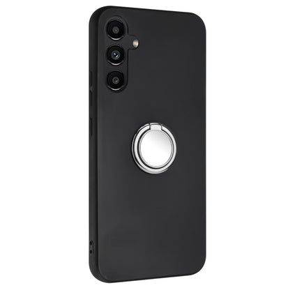 Protective Shell for Samsung Galaxy A34 5G , Mirror-like Ring Kickstand Case Matte TPU Phone Cover
