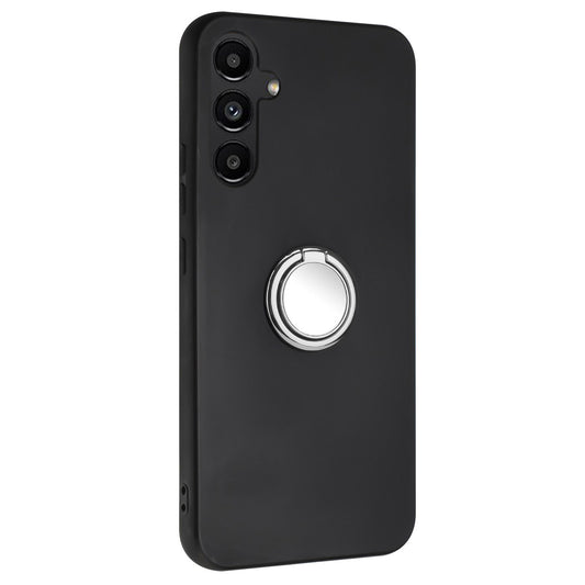Protective Shell for Samsung Galaxy A34 5G , Mirror-like Ring Kickstand Case Matte TPU Phone Cover