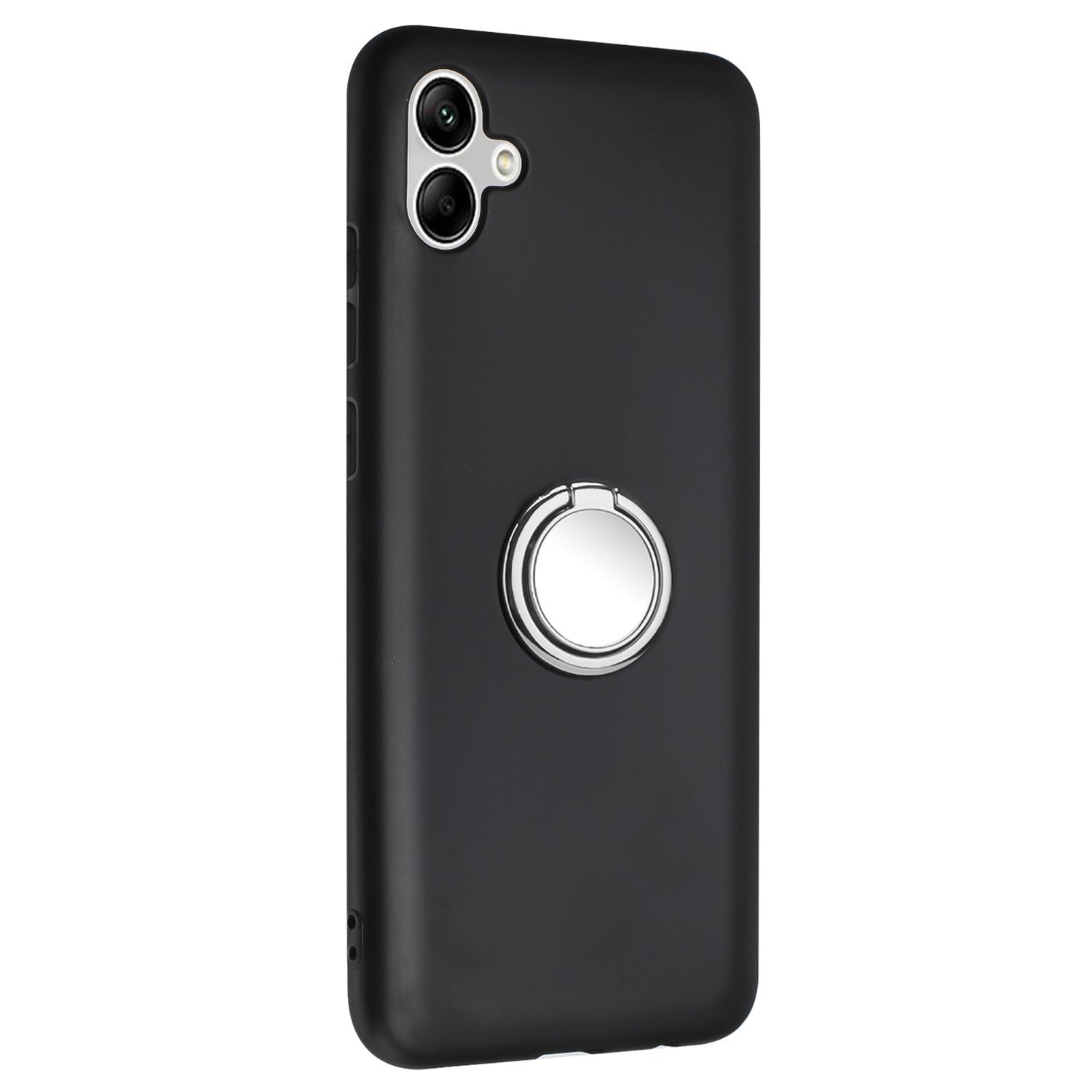 For Samsung Galaxy A04e 4G / F04 4G / M04 4G Phone Cover, Matte TPU Case with Ring Kickstand