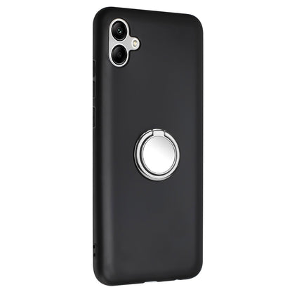 For Samsung Galaxy A04e 4G / F04 4G / M04 4G Phone Cover, Matte TPU Case with Ring Kickstand