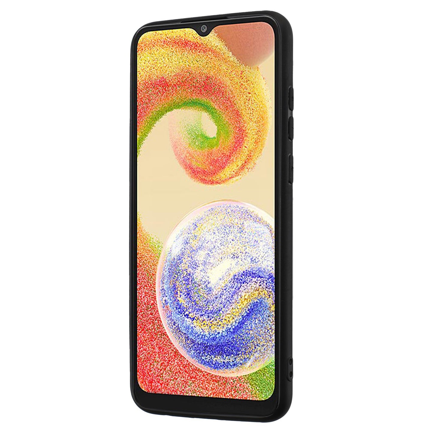 For Samsung Galaxy A04e 4G / F04 4G / M04 4G Phone Cover, Matte TPU Case with Ring Kickstand