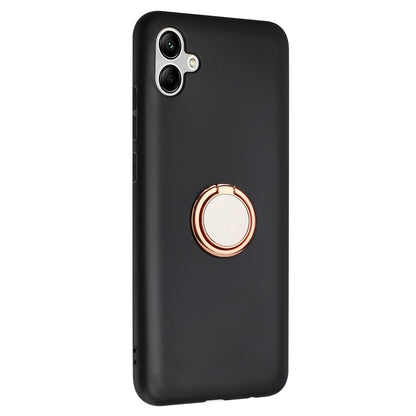 For Samsung Galaxy A04e 4G / F04 4G / M04 4G Phone Cover, Matte TPU Case with Ring Kickstand