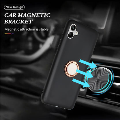 For Samsung Galaxy A04e 4G / F04 4G / M04 4G Phone Cover, Matte TPU Case with Ring Kickstand