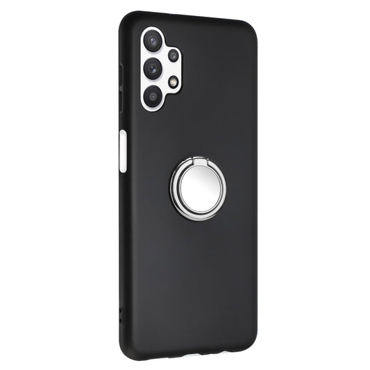 For Samsung Galaxy A13 4G / 5G / A04s 4G (164.7 x 76.7 x 9.1 mm) / A04 4G (164.4 x 76.3 x 9.1 mm) / M13 5G Phone Back Matte TPU Cover with Ring Kickstand