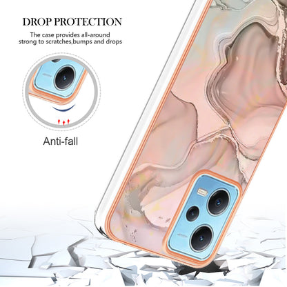 For Xiaomi Redmi Note 12 5G (China) / (India) / (Global) / Poco X5 5G YB IMD Series-16 Style E Phone Case 2.0mm Electroplating IMD Marble Pattern TPU Cover