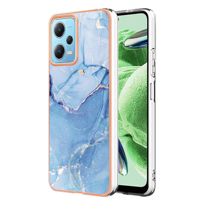 For Xiaomi Redmi Note 12 5G (China) / (India) / (Global) / Poco X5 5G YB IMD Series-16 Style E Phone Case 2.0mm Electroplating IMD Marble Pattern TPU Cover
