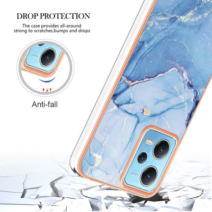 For Xiaomi Redmi Note 12 5G (China) / (India) / (Global) / Poco X5 5G YB IMD Series-16 Style E Phone Case 2.0mm Electroplating IMD Marble Pattern TPU Cover