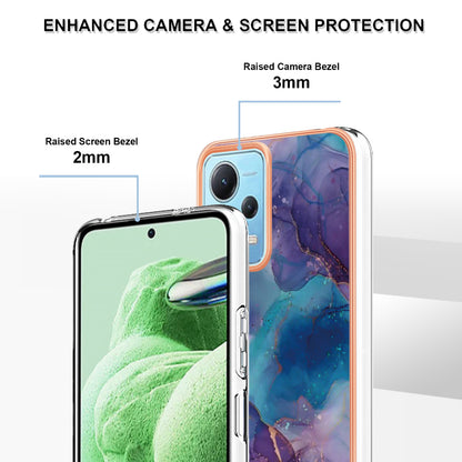 For Xiaomi Redmi Note 12 5G (China) / (India) / (Global) / Poco X5 5G YB IMD Series-16 Style E Phone Case 2.0mm Electroplating IMD Marble Pattern TPU Cover