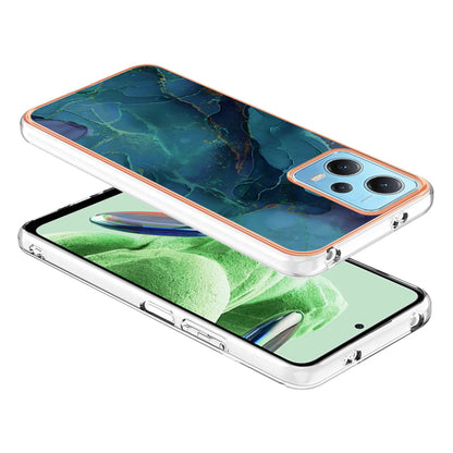 For Xiaomi Redmi Note 12 5G (China) / (India) / (Global) / Poco X5 5G YB IMD Series-16 Style E Phone Case 2.0mm Electroplating IMD Marble Pattern TPU Cover