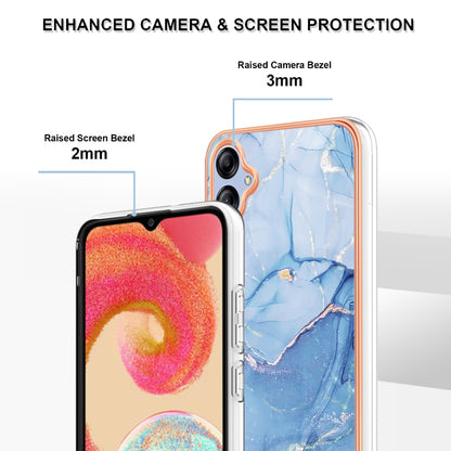 For Samsung Galaxy A04e 4G / F04 4G / M04 4G YB IMD Series-16 Style E Marble Pattern TPU IMD Phone Case 2.0mm Electroplating Cover