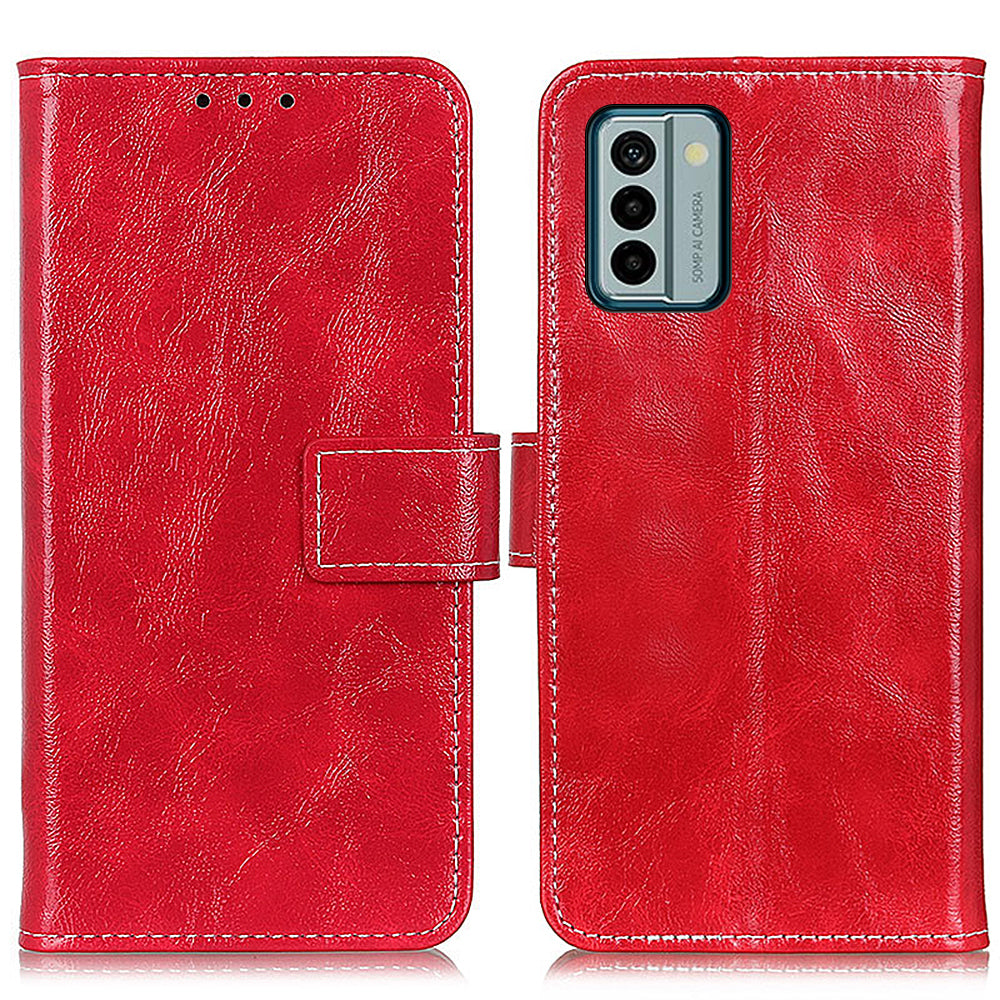 For Nokia G22 PU Leather Phone Case Wallet Retro Crazy Horse Texture Cellphone Stand Cover