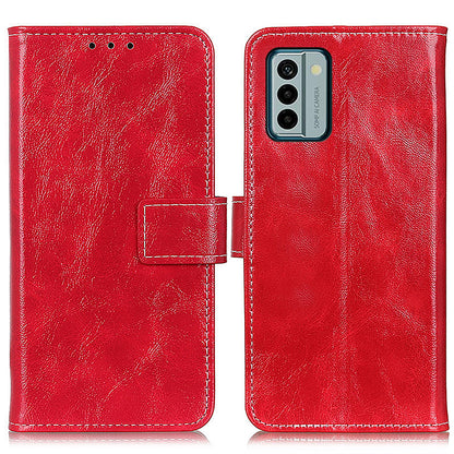 For Nokia G22 PU Leather Phone Case Wallet Retro Crazy Horse Texture Cellphone Stand Cover