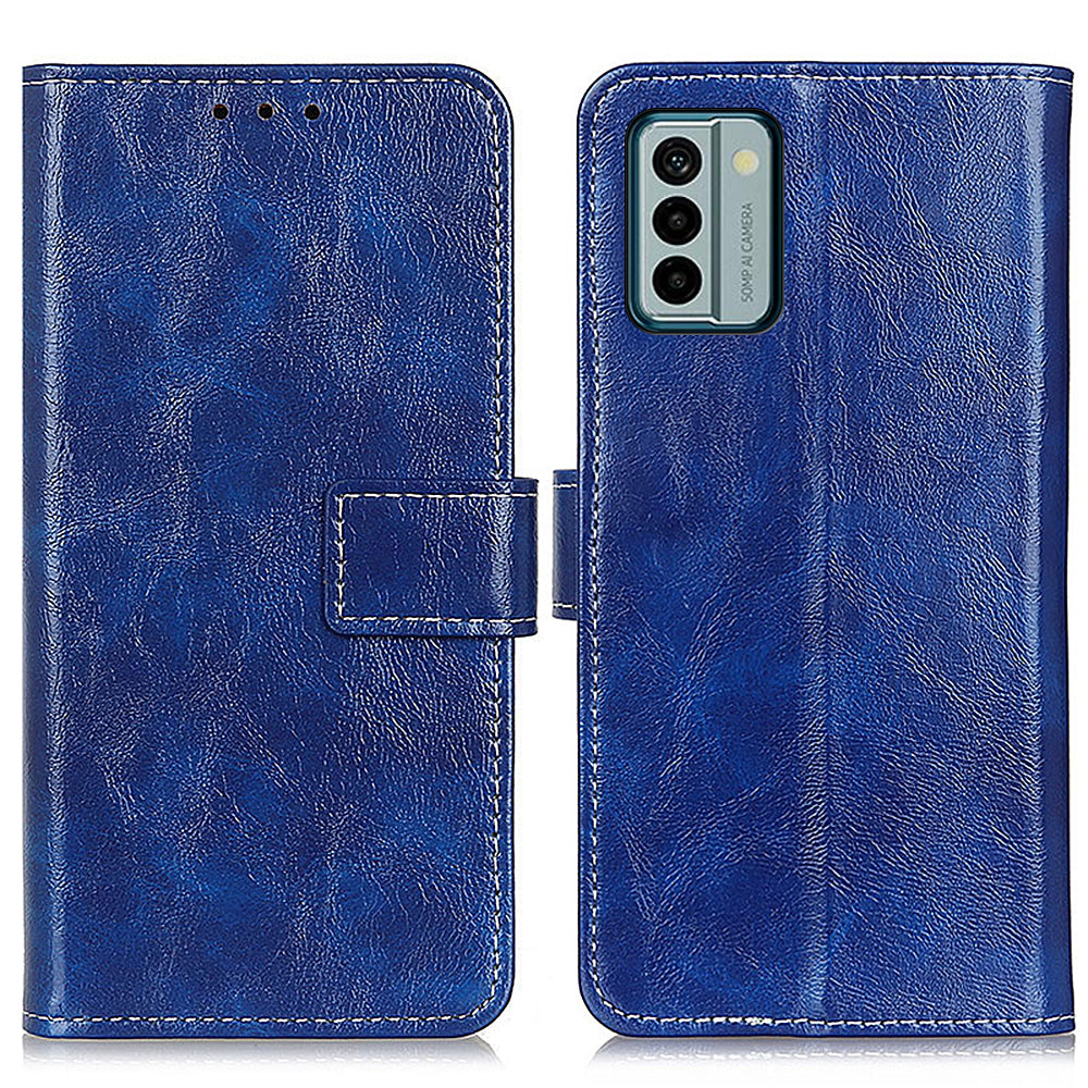 For Nokia G22 PU Leather Phone Case Wallet Retro Crazy Horse Texture Cellphone Stand Cover