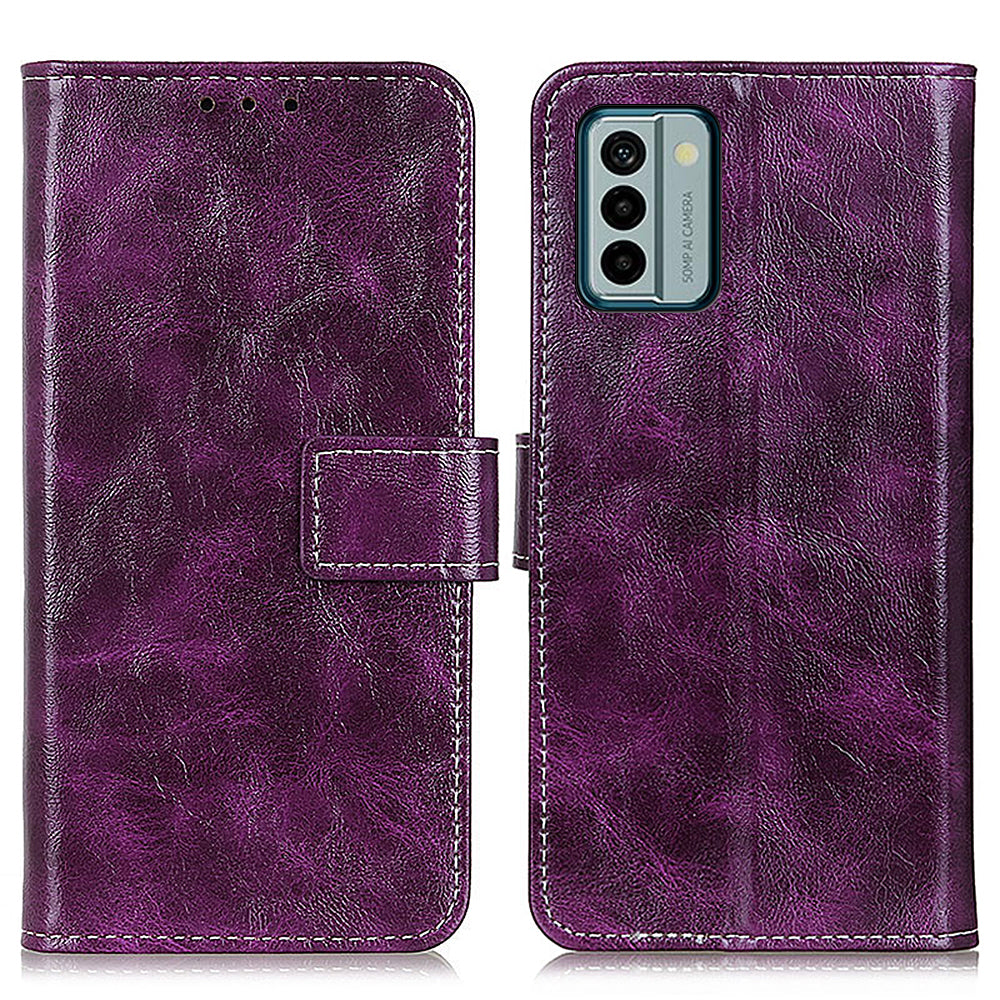 For Nokia G22 PU Leather Phone Case Wallet Retro Crazy Horse Texture Cellphone Stand Cover