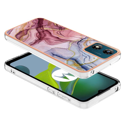TPU Phone Case for Motorola Moto E13 4G , YB IMD Series-16 Style E Marble Pattern 2.0mm Electroplating IMD Phone Cover
