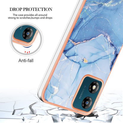 TPU Phone Case for Motorola Moto E13 4G , YB IMD Series-16 Style E Marble Pattern 2.0mm Electroplating IMD Phone Cover