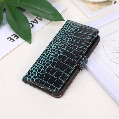 For Nokia G22 RFID Blocking Wallet Phone Case Crocodile Texture Genuine Cow Leather Stand Cover