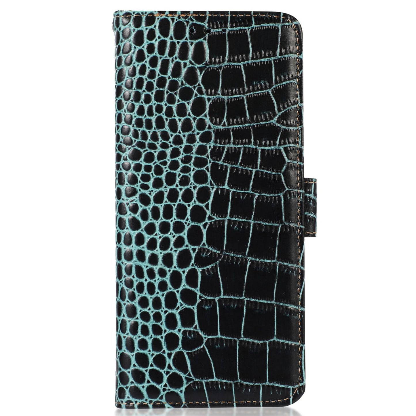 For Nokia G22 RFID Blocking Wallet Phone Case Crocodile Texture Genuine Cow Leather Stand Cover