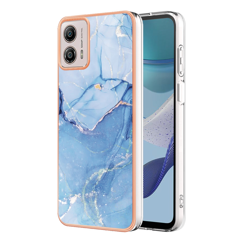 YB IMD Series-16 Style E Phone Case For Motorola Moto G53 5G / G23 4G / G13 4G IMD Marble Pattern 2.0mm TPU Cover