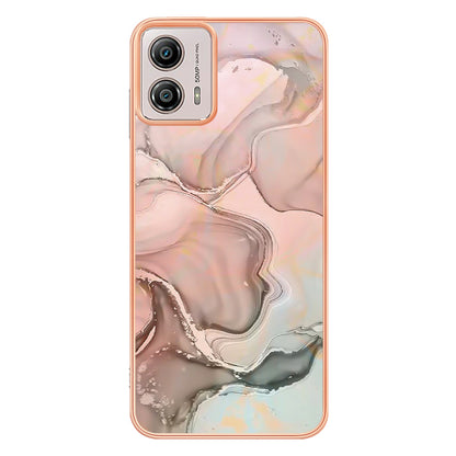 YB IMD Series-16 Style E Phone Case For Motorola Moto G53 5G / G23 4G / G13 4G IMD Marble Pattern 2.0mm TPU Cover