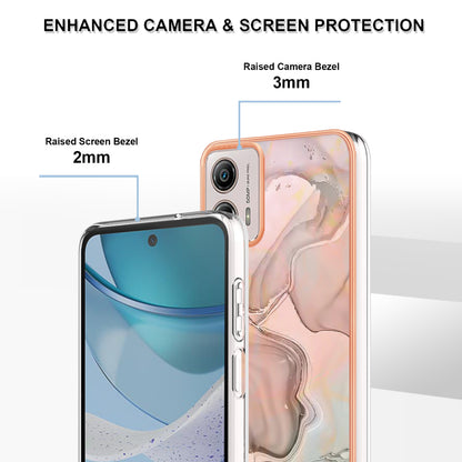 YB IMD Series-16 Style E Phone Case For Motorola Moto G53 5G / G23 4G / G13 4G IMD Marble Pattern 2.0mm TPU Cover