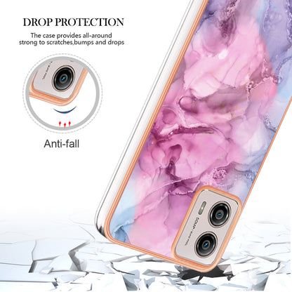 YB IMD Series-16 Style E Phone Case For Motorola Moto G53 5G / G23 4G / G13 4G IMD Marble Pattern 2.0mm TPU Cover