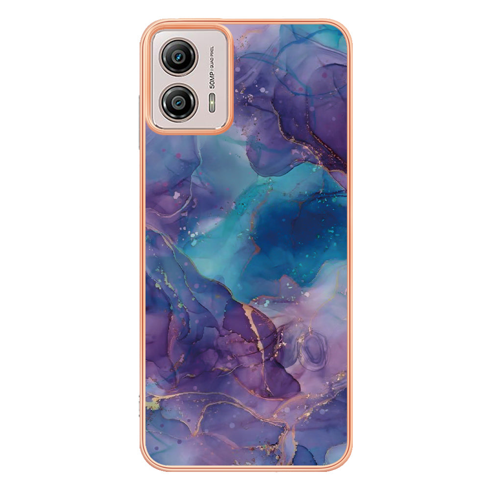 YB IMD Series-16 Style E Phone Case For Motorola Moto G53 5G / G23 4G / G13 4G IMD Marble Pattern 2.0mm TPU Cover