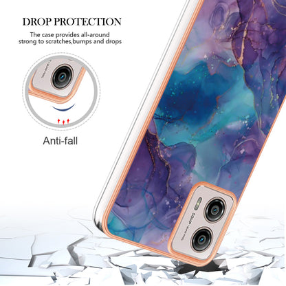 YB IMD Series-16 Style E Phone Case For Motorola Moto G53 5G / G23 4G / G13 4G IMD Marble Pattern 2.0mm TPU Cover