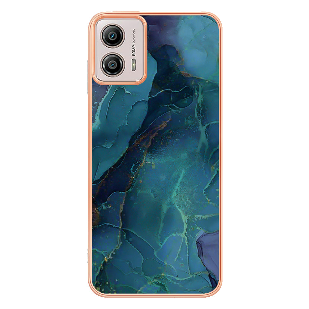 YB IMD Series-16 Style E Phone Case For Motorola Moto G53 5G / G23 4G / G13 4G IMD Marble Pattern 2.0mm TPU Cover