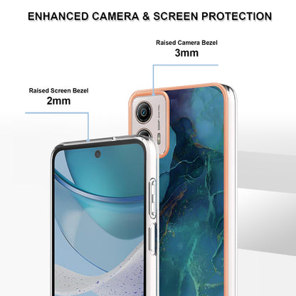 YB IMD Series-16 Style E Phone Case For Motorola Moto G53 5G / G23 4G / G13 4G IMD Marble Pattern 2.0mm TPU Cover