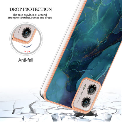 YB IMD Series-16 Style E Phone Case For Motorola Moto G53 5G / G23 4G / G13 4G IMD Marble Pattern 2.0mm TPU Cover