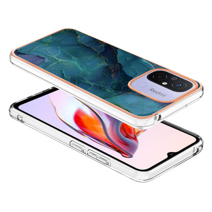 For Xiaomi Redmi 12C 4G / 11A 4G YB IMD Series-16 Style E Phone Case 2.0mm Electroplating IMD Marble Pattern TPU Cover