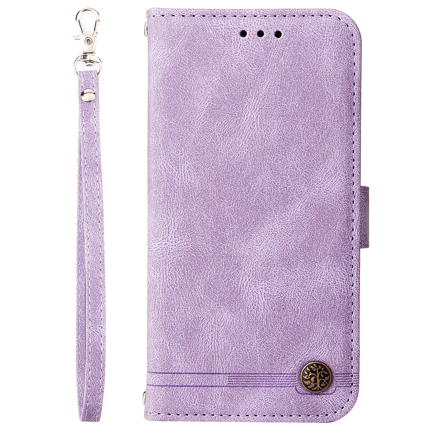 PU Leather Case for Samsung Galaxy M14 5G Skin-touch Imprinted Lines Wallet Stand Phone Cover