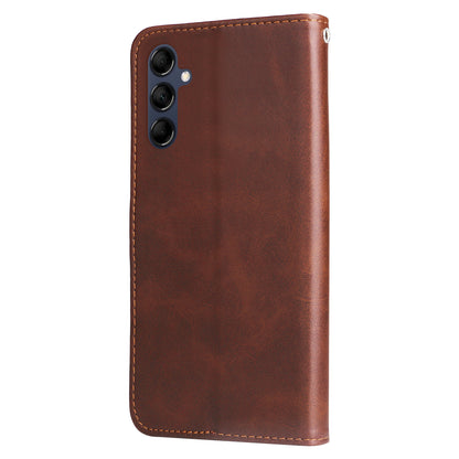 For Samsung Galaxy M14 5G PU Leather Case Zipper Pocket Calf Texture Stand Wallet Phone Cover