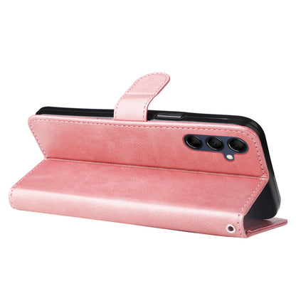 For Samsung Galaxy M14 5G PU Leather Case Zipper Pocket Calf Texture Stand Wallet Phone Cover