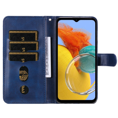 For Samsung Galaxy M14 5G PU Leather Case Zipper Pocket Calf Texture Stand Wallet Phone Cover