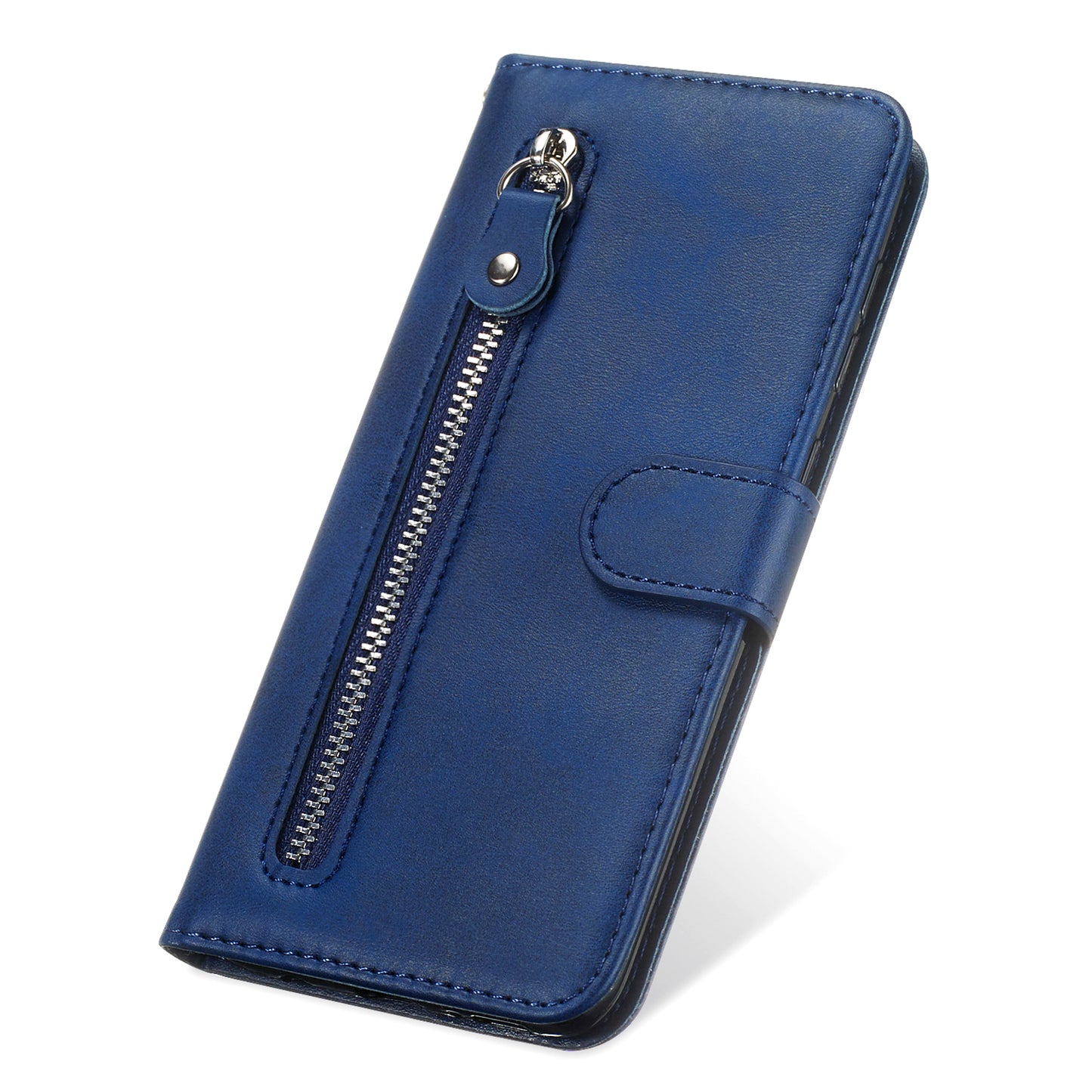 For Samsung Galaxy M14 5G PU Leather Case Zipper Pocket Calf Texture Stand Wallet Phone Cover