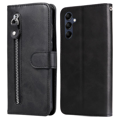 For Samsung Galaxy M14 5G PU Leather Case Zipper Pocket Calf Texture Stand Wallet Phone Cover