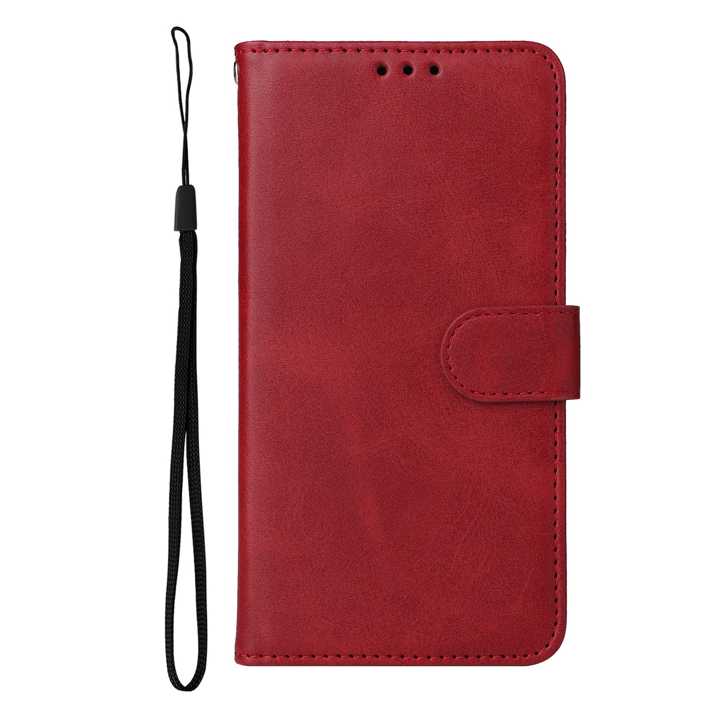 For Samsung Galaxy M14 5G Anti-Dust Phone Shell Calf Texture Stand Phone Case Leather Phone Cover with Strap