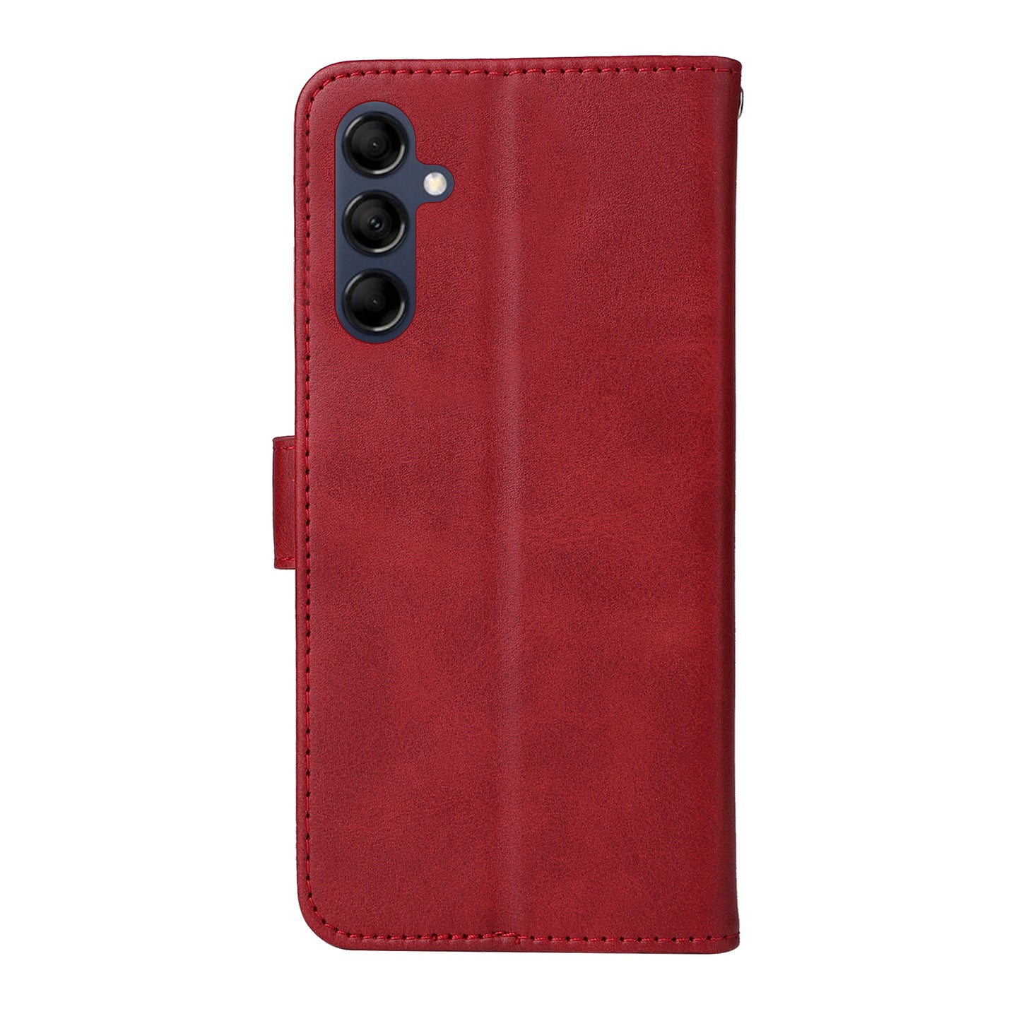 For Samsung Galaxy M14 5G Anti-Dust Phone Shell Calf Texture Stand Phone Case Leather Phone Cover with Strap