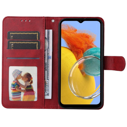 For Samsung Galaxy M14 5G Anti-Dust Phone Shell Calf Texture Stand Phone Case Leather Phone Cover with Strap