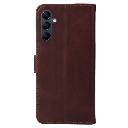 For Samsung Galaxy M14 5G Anti-Dust Phone Shell Calf Texture Stand Phone Case Leather Phone Cover with Strap